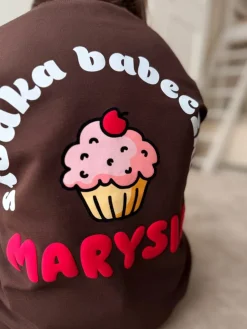 Brązowy komplet dla dziecka słodka babeczka (bluza + spodnie)