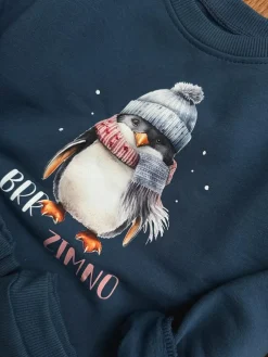Ciemnoniebieski komplet brr zimno (bluza + spodnie)