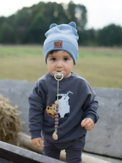 Czapka dla dziecka ze skórką mama’s boy + komin