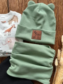 Czapka dla dziecka ze skórką Urr…wis + komin