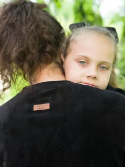 Czarny dziecięcy komplet welurowy bluza + spodnie