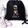 Czarny worek dla dziecka cool dino + imię