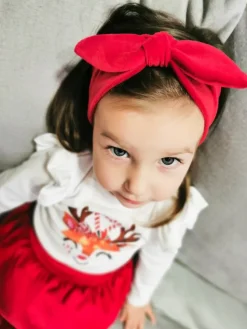 Czerwona welurowa opaska