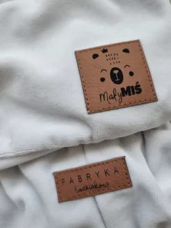 Dres welurowy dziecięcy jasnoszary bluza + spodnie
