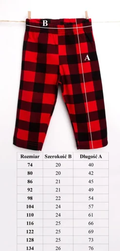 Dziecięce spodnie od piżamy bordowe