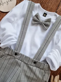 Elegancki komplet dla chłopca w kratę