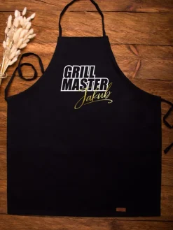 Fartuch kuchenny z nadrukiem Grill master + imię