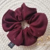 Gumka scrunchie do włosów bordo złote kropeczki