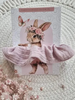 Gumka scrunchie do włosów muślinowa pastelowy róż