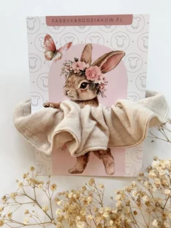 Gumka scrunchie do włosów muślinowa jasny beż