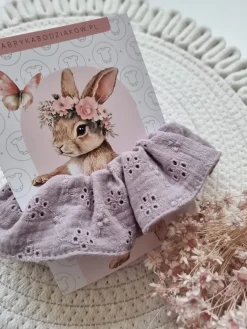 Gumka scrunchie do włosów wrzosowa