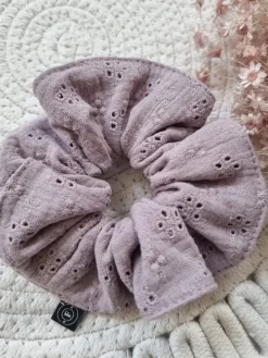 Gumka scrunchie do włosów wrzosowa