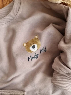 Kawowy komplet dresowy mały miś bluza + spodnie