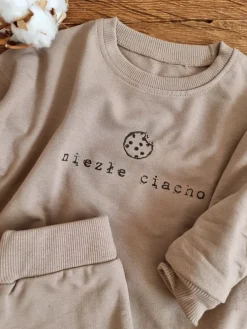 Kawowy komplet dresowy niezłe ciacho bluza + spodnie