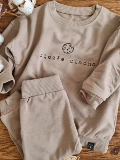 Kawowy komplet dresowy niezłe ciacho bluza + spodnie
