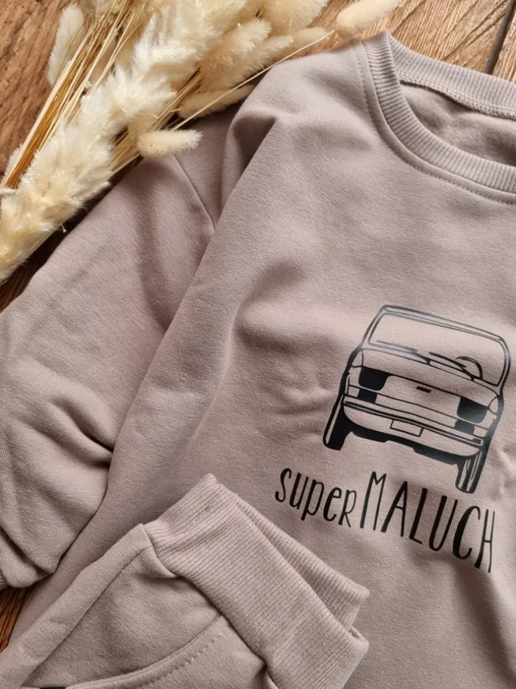 Kawowy komplet dresowy superMALUCH bluza + spodnie