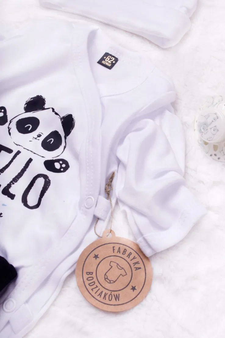 Komplet body Panda Hello Jestem… + półśpiochy lub spodnie