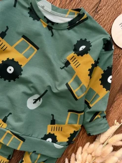 Komplet dla chłopca traktory bluza + spodnie