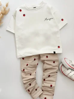 Komplet dla dziecka biedroneczki (koszulka + legginsy)