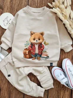 Komplet dla dziecka lisek w czerwonej kurteczce (bluza + spodnie)