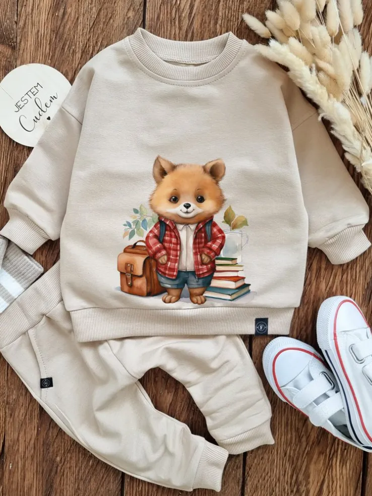 Komplet dla dziecka lisek w czerwonej kurteczce (bluza + spodnie)