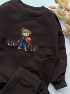 Komplet dla dziecka miś koszykarz (bluza + spodnie)