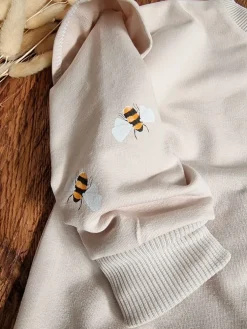 Komplet dla dziewczynki bluza + legginsy pszczółki na beżu