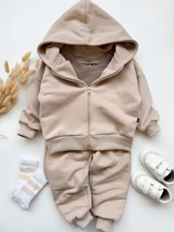 Komplet dresowy dla dziecka beżowy (bluza + spodnie)