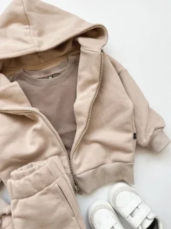 Komplet dresowy dla dziecka beżowy (bluza + spodnie)