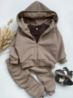 Komplet dresowy dla dziecka kawowy (bluza + spodnie)