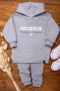 Komplet dziecięcy z nadrukiem Szczęście mamusi i tatusia