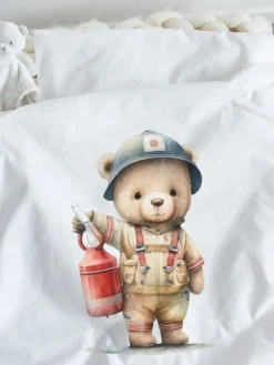 Komplet pościeli z nadrukiem miś strażak