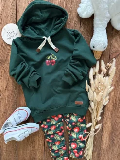 Komplet wisienki bluza z kapturem + getry
