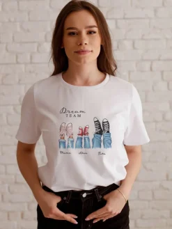 Koszulka damska Dream team z nadrukiem trampek
