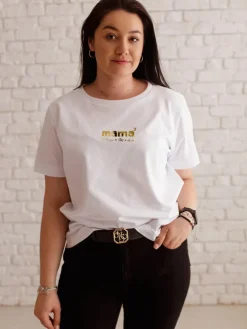 Koszulka damska z nadrukiem mama do potęgi