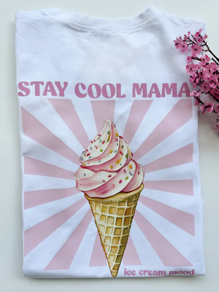 Koszulka damska z nadrukiem stay cool mama