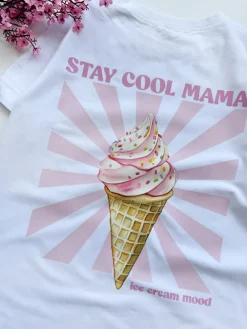 Koszulka damska z nadrukiem stay cool mama