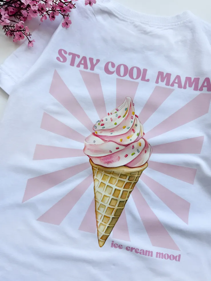 Koszulka damska z nadrukiem stay cool mama