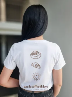 Koszulka damska z nadrukiem sun coffee love