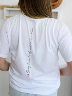 Koszulka damska z nadrukiem strong, brave, lovely and beautiful mom