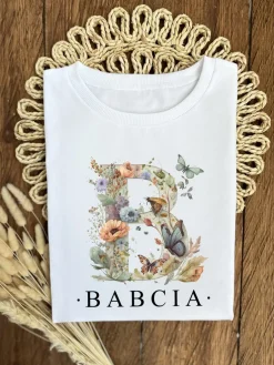 Koszulka dla babci z kwiatowym nadrukiem