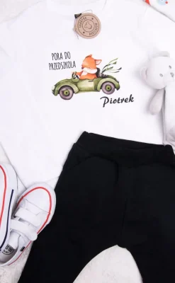 Koszulka dla dziecka pora do przedszkola + imię