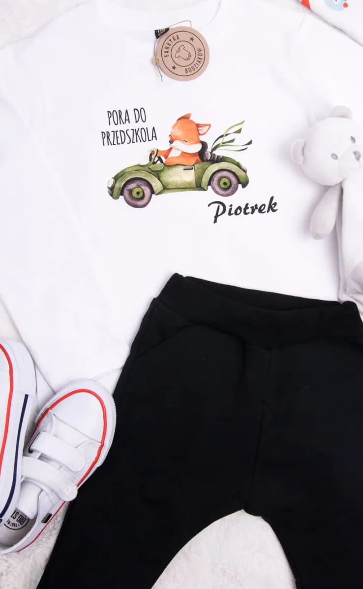 Koszulka dla dziecka pora do przedszkola + imię