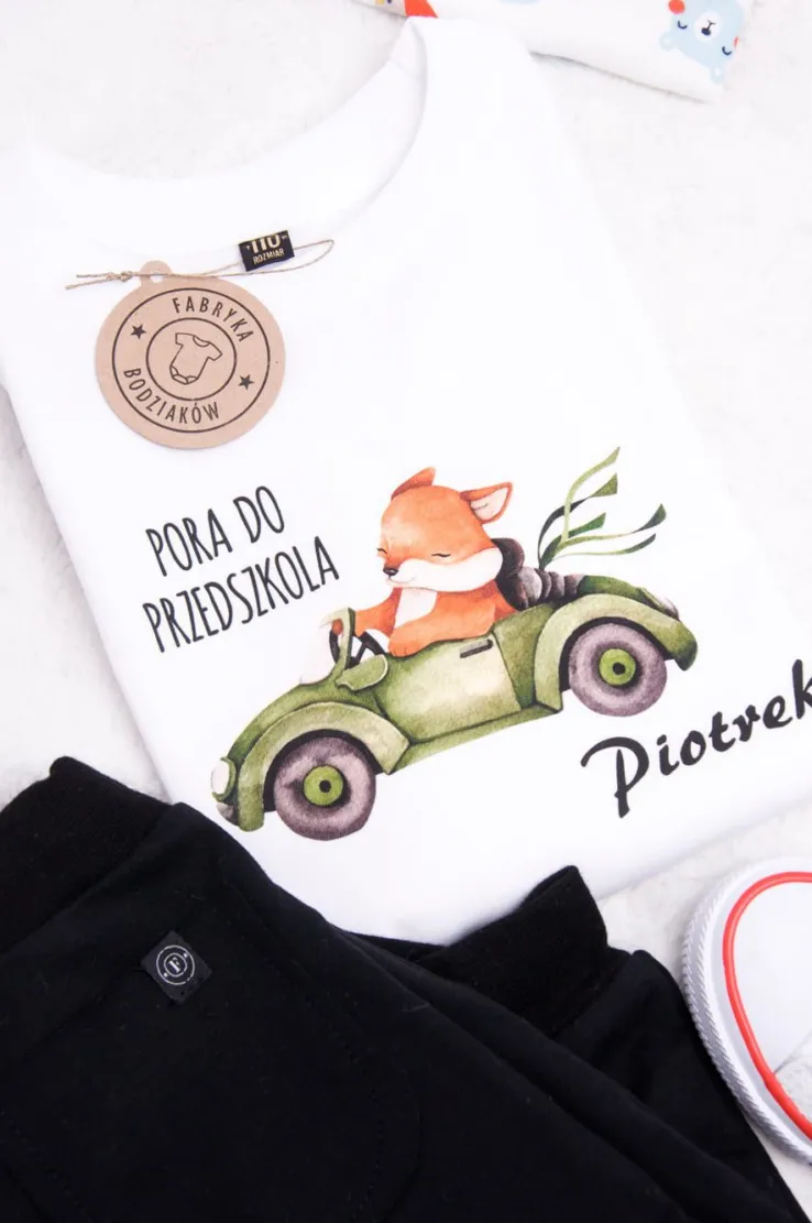 Koszulka dla dziecka pora do przedszkola + imię