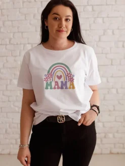 Koszulka dla mamy z nadrukiem tęczy