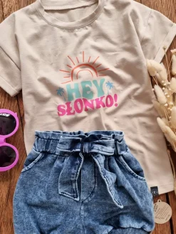 Koszulka dziecięca z nadrukiem hey słonko