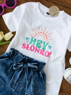 Koszulka dziecięca z nadrukiem hey słonko