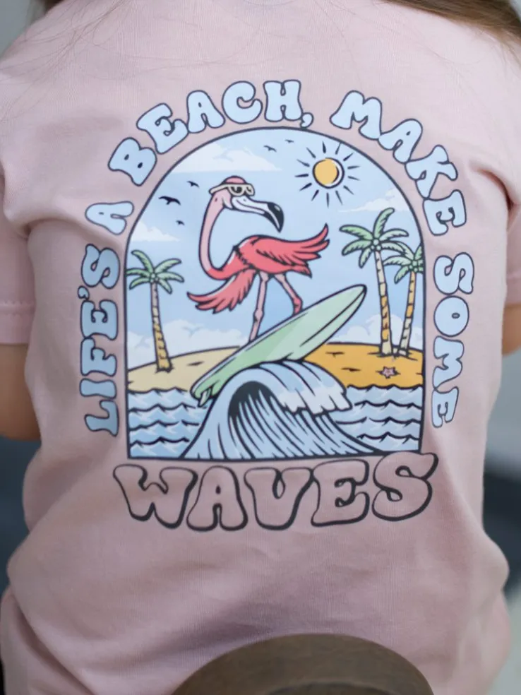 Koszulka dziecięca z nadrukiem life’s a beach