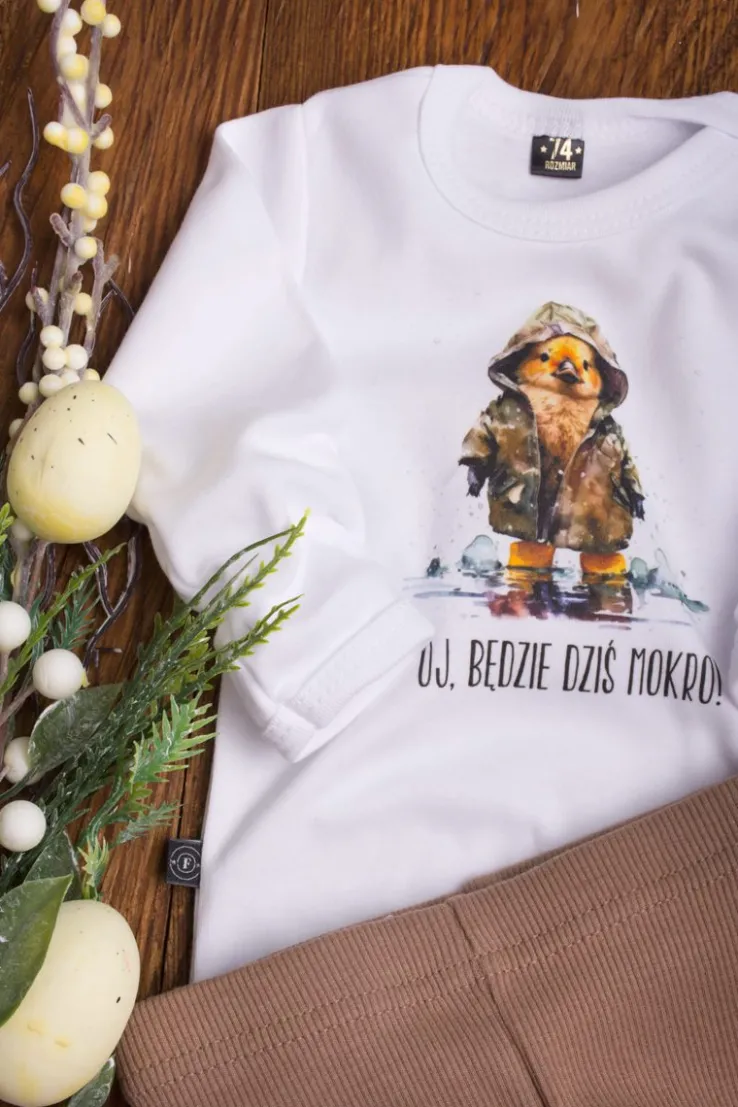 Koszulka dziecięca z nadrukiem oj, będzie dziś mokro