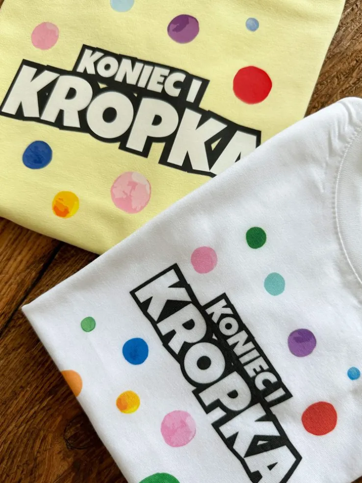 Koszulka dziecięca z nadrukiem koniec i kropka